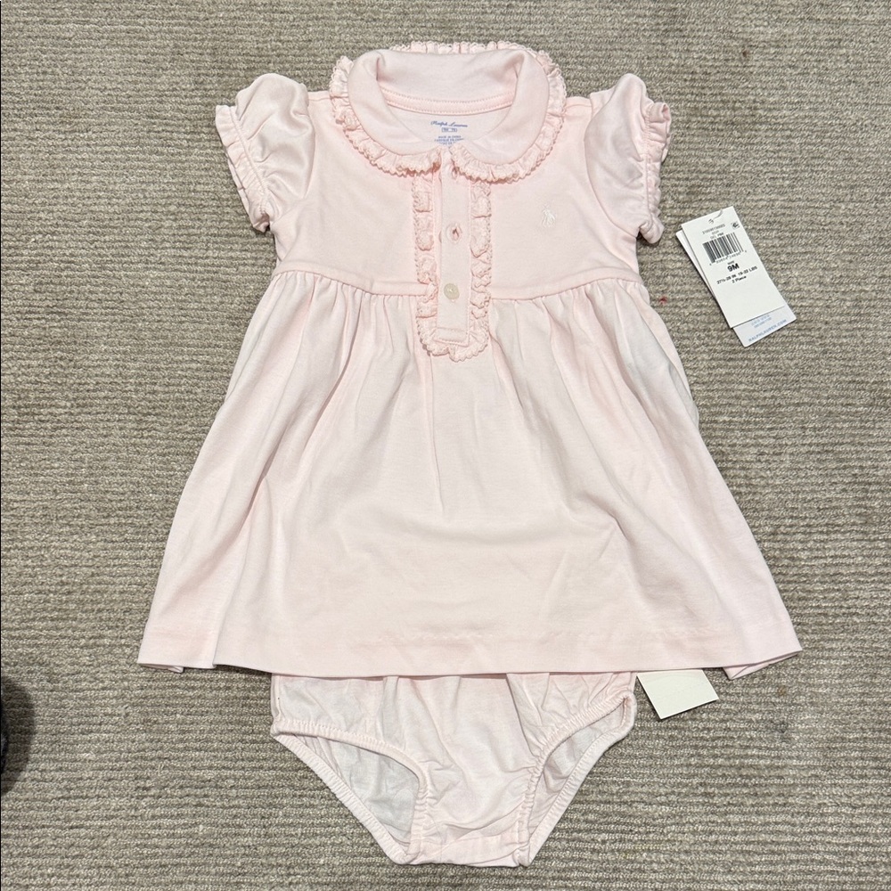 Ralph Lauren Baby Dress with Bloomers NWT